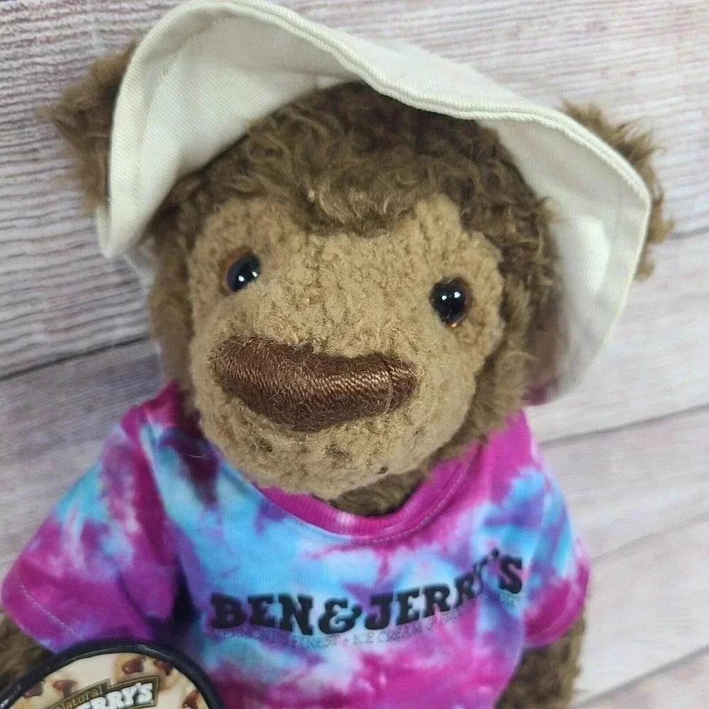 Douglas Ben & Jerrys 1st Edition Collectible Plush Bear Brown Tie Dye Shirt 16